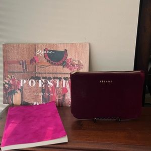 Sezane Velvet Pouch and Notebook NEW